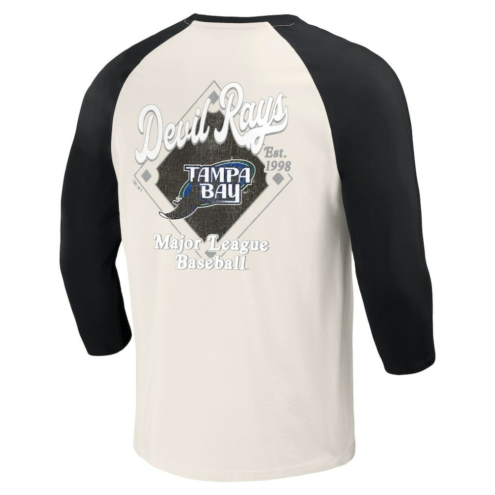 Tampa Bay Rays Darius Rucker Collection by Fanatics Cooperstown Collection Raglan 3/4-Sleeve T-Shirt - MLB