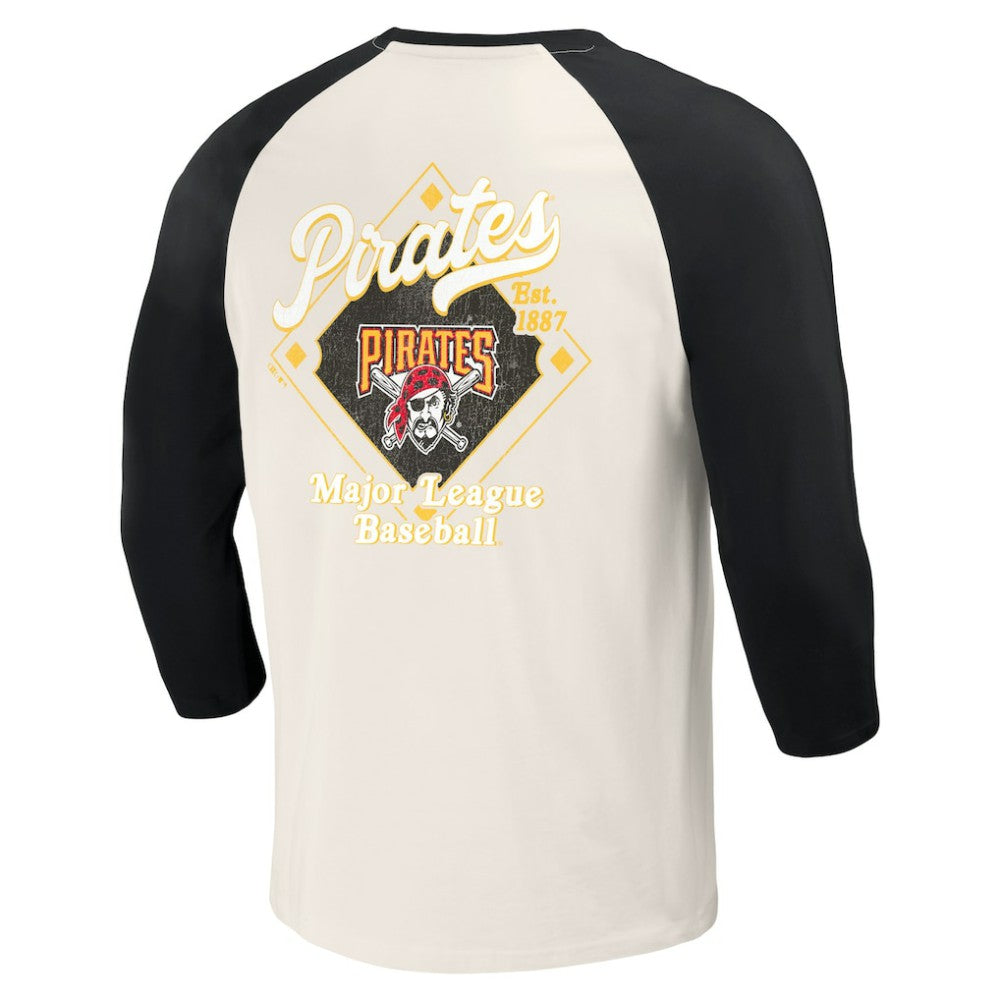 Pittsburgh Pirates Darius Rucker Collection by Fanatics Cooperstown Collection Raglan 3/4-Sleeve T-Shirt - MLB