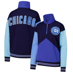 Chicago Cubs Terez Women's Classic Colorblock Quarter-Zip Sweatshirt - MLB
