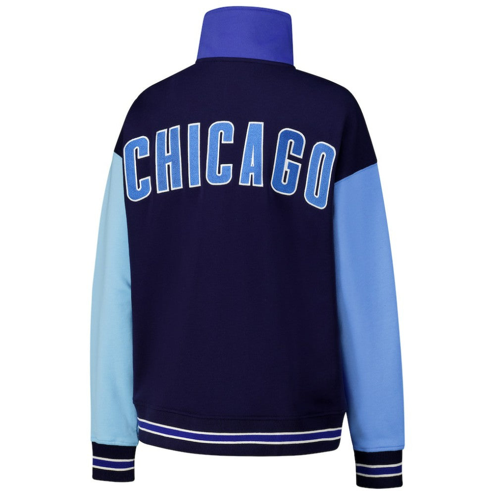 Chicago Cubs Terez Women's Classic Colorblock Quarter-Zip Sweatshirt - MLB