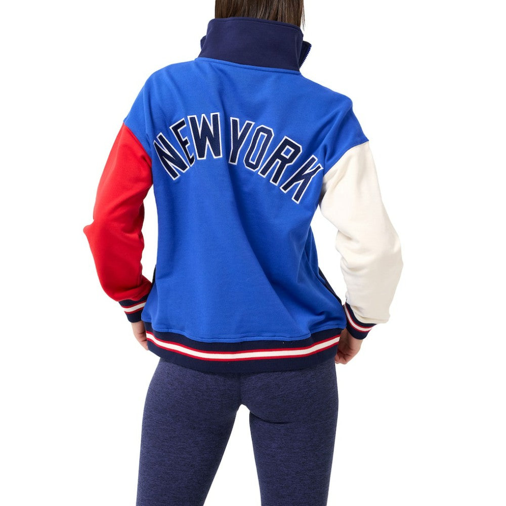 New York Yankees Terez Women's Classic Colorblock Quarter-Zip Sweatshirt - MLB