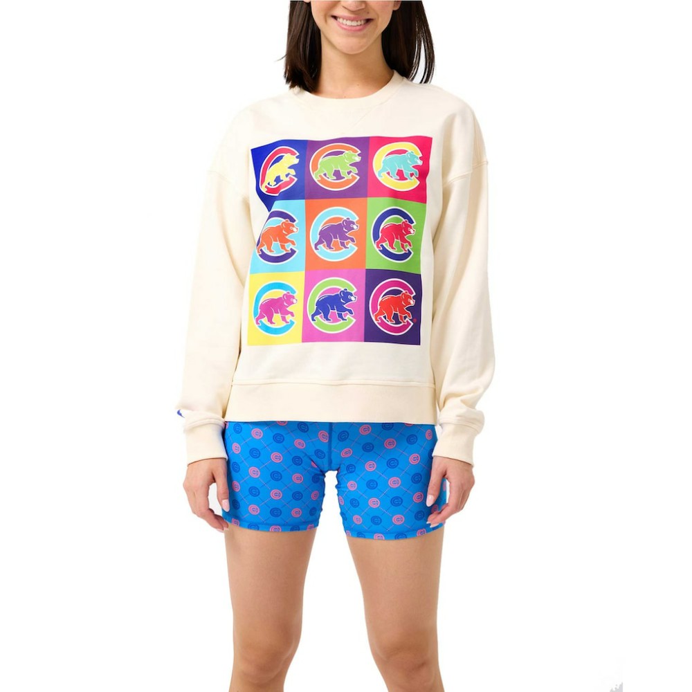 Chicago Cubs Terez Women's Classic Oversized Pullover Sweatshirt - MLB