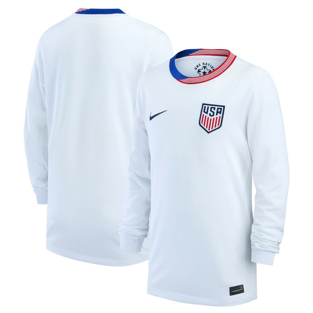 USMNT Youth 2024 Home Replica Long Sleeve Jersey White | Nike
