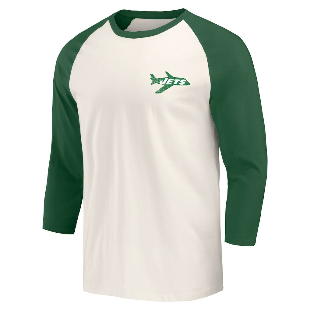 New York Jets Darius Rucker Collection Raglan 3/4 Sleeve T-Shirt Kelly Green/White | Fanatics