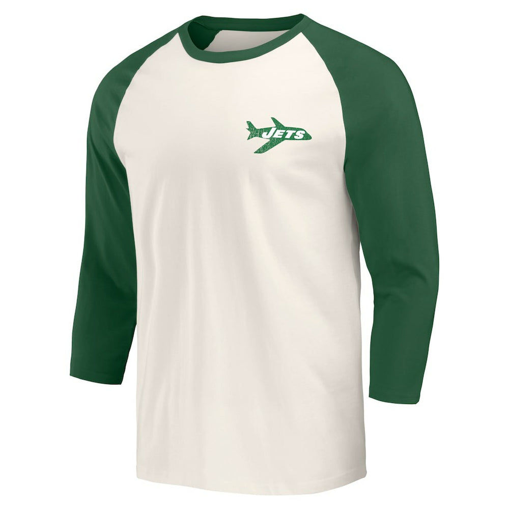 New York Jets Darius Rucker Collection Raglan 3/4 Sleeve T-Shirt Kelly Green/White | Fanatics