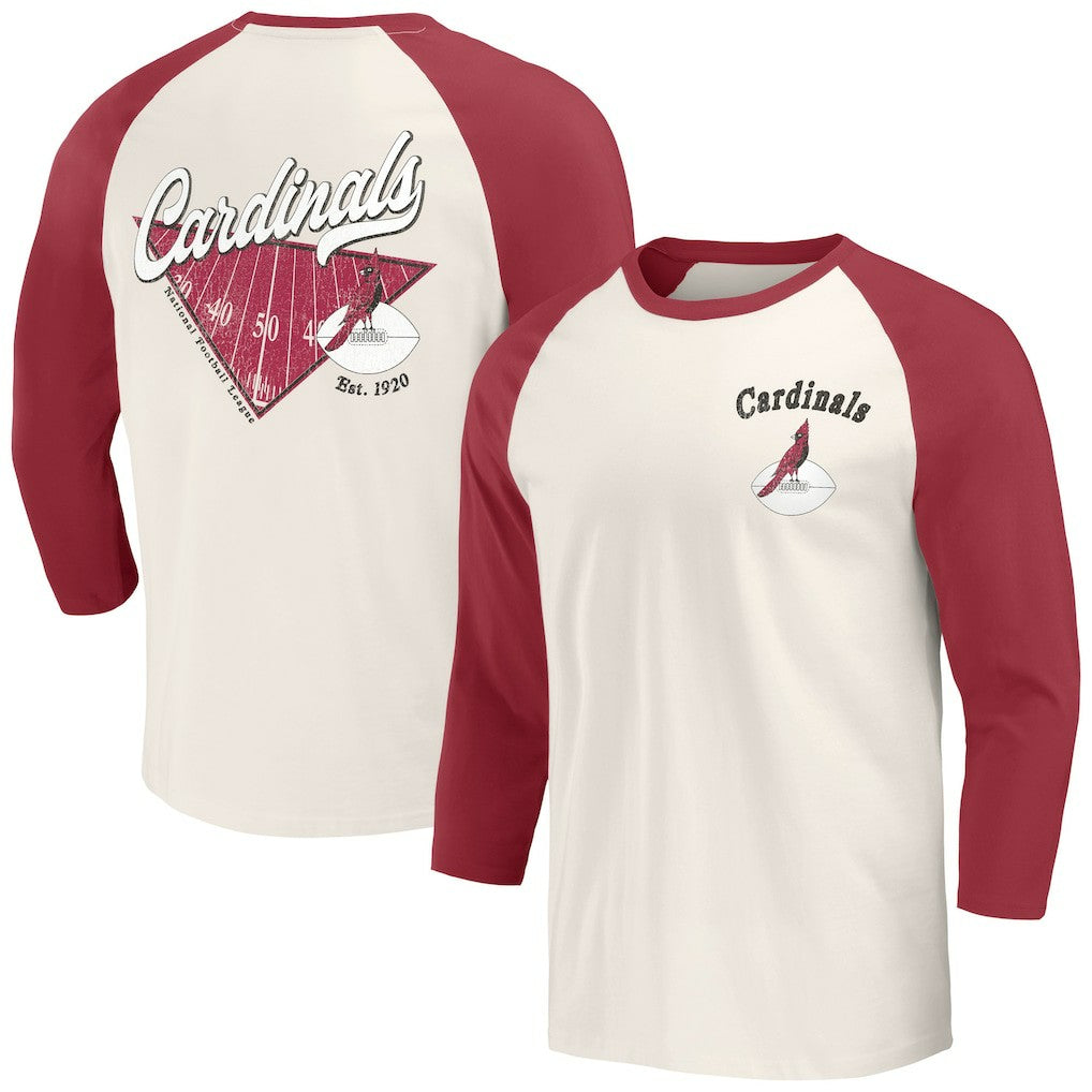 Arizona Cardinals Darius Rucker Collection Raglan 3/4 Sleeve T-Shirt Cardinal/White | Fanatics