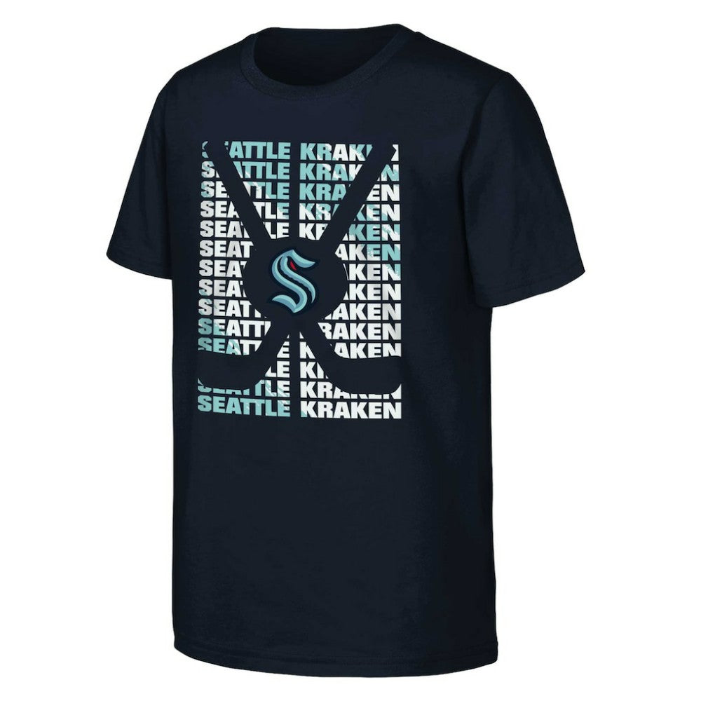 Seattle Kraken Youth Box T-Shirt - Deep Sea Blue - NHL