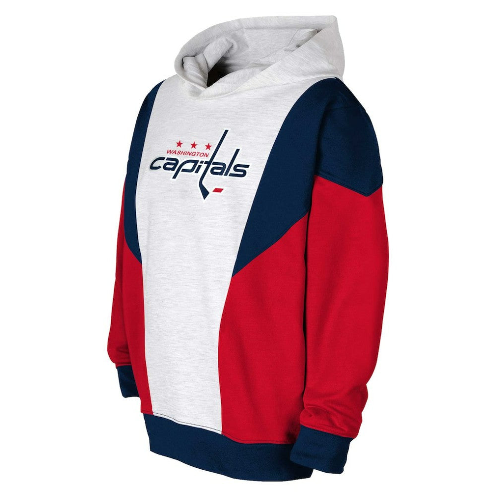 Washington Capitals Youth Champion League Fleece Pullover Hoodie - Ash/Navy - NHL