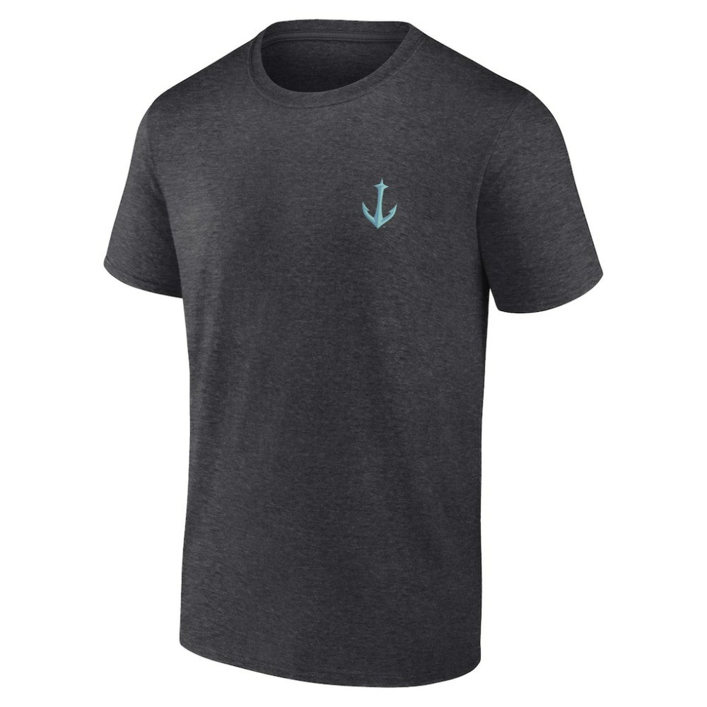 Seattle Kraken Fanatics Backbone T-Shirt - Heather Charcoal - NHL