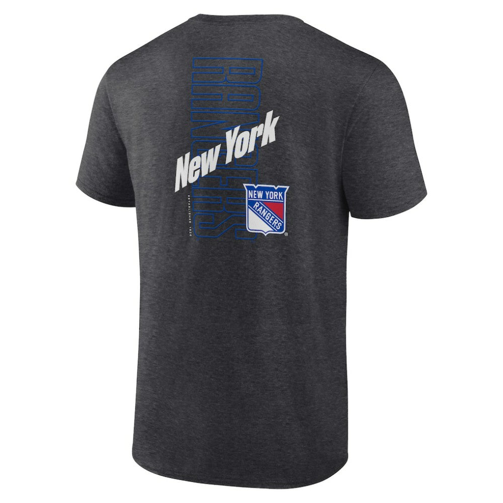 New York Rangers Fanatics Backbone T-Shirt - Heather Charcoal - NHL