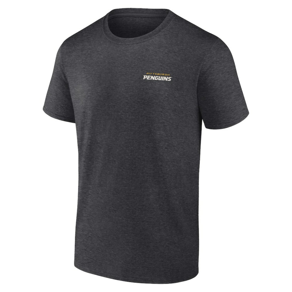 Pittsburgh Penguins Fanatics Backbone T-Shirt - Heather Charcoal - NHL