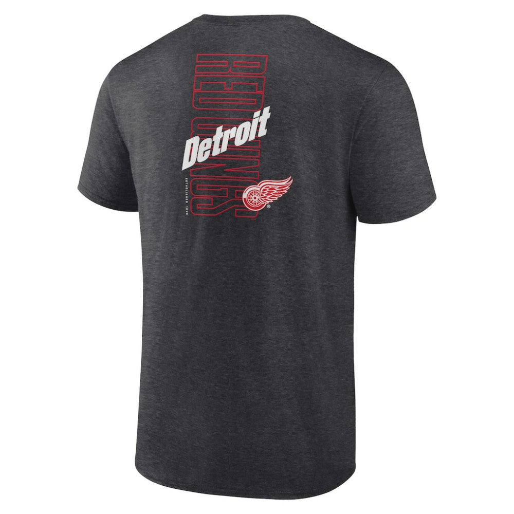 Detroit Red Wings Fanatics Backbone T-Shirt - Heather Charcoal - NHL