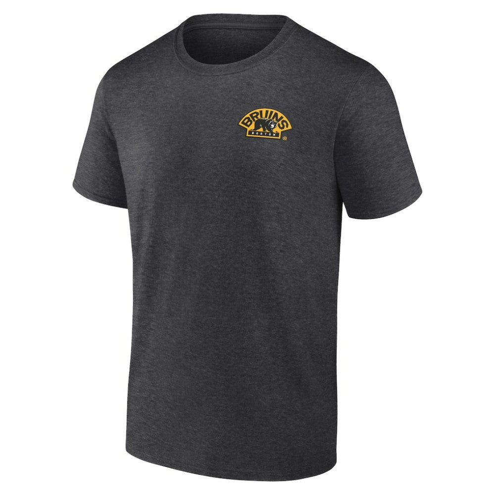 Boston Bruins Fanatics Backbone T-Shirt - Heather Charcoal - NHL