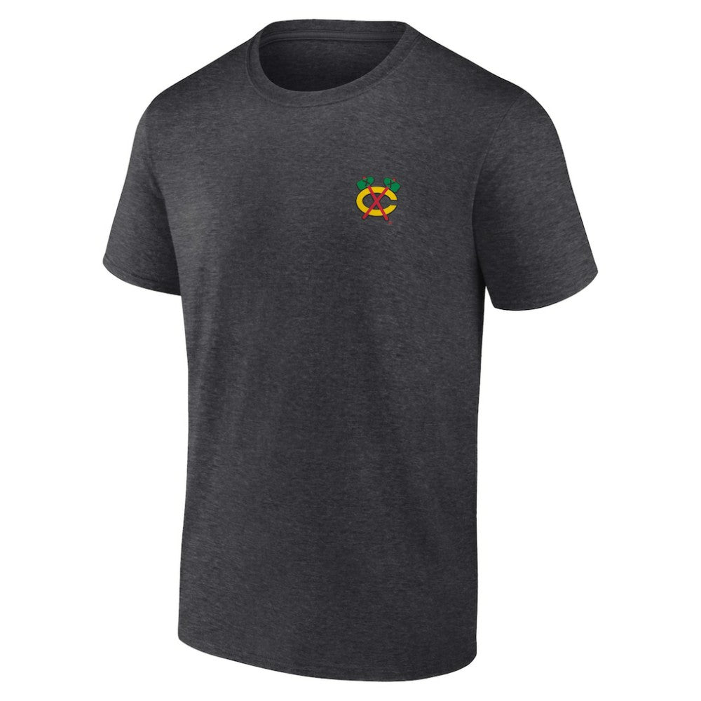 Chicago Blackhawks Fanatics Backbone T-Shirt - Heather Charcoal - NHL