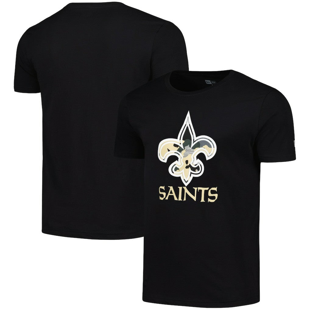 New Orleans Saints New Era Camo Logo T-Shirt Black | NFL
