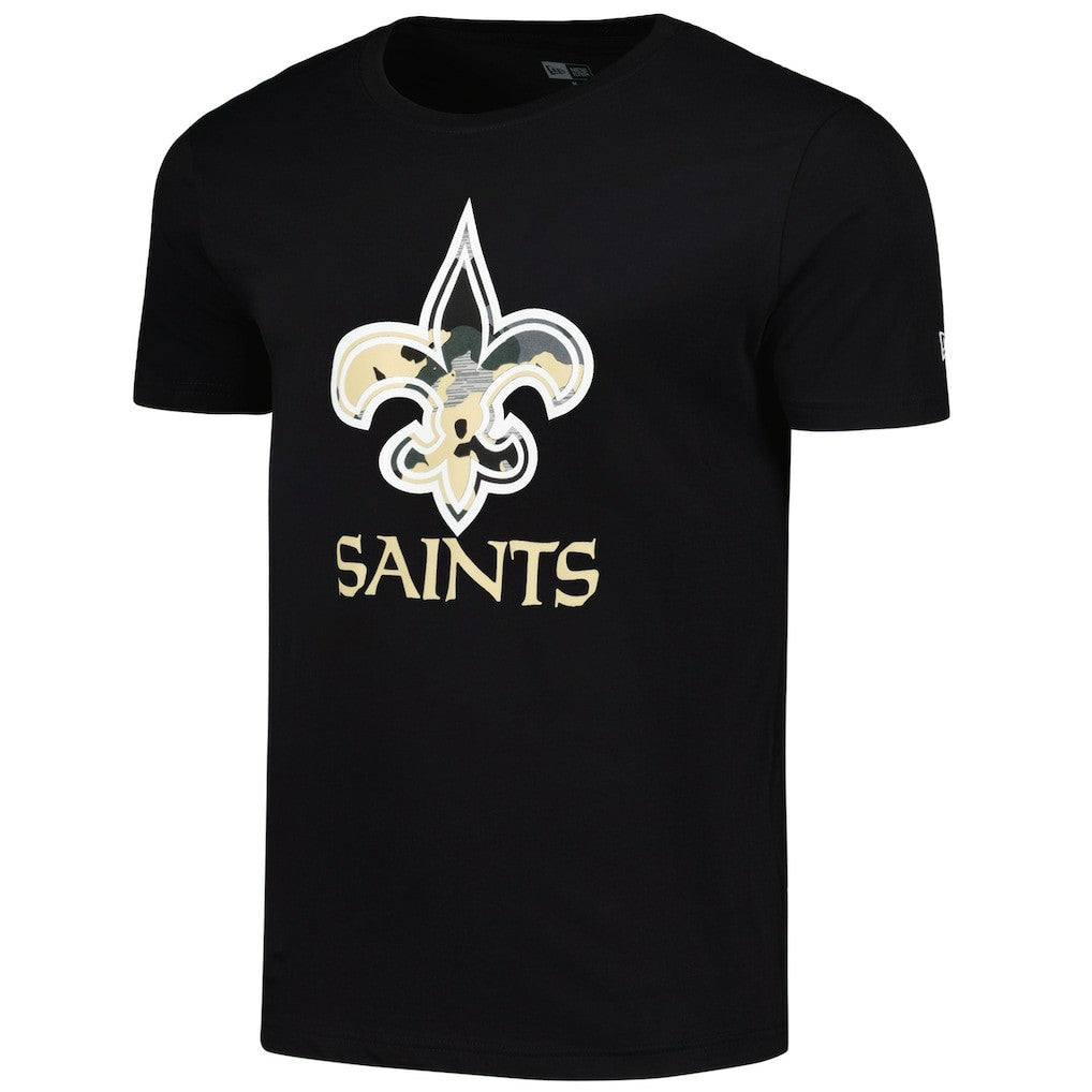 New Orleans Saints New Era Camo Logo T-Shirt Black | NFL