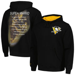 Mario Lemieux Pittsburgh Penguins Mitchell & Ness Premium Name & Number Fleece Pullover Sweatshirt - Black - NHL
