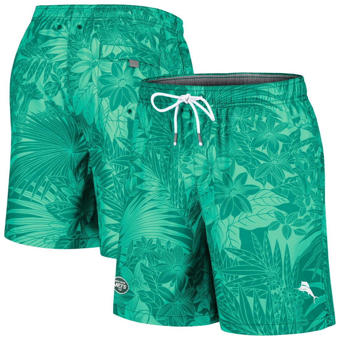 New York Jets Santiago Palms Board Shorts Green | Tommy Bahama