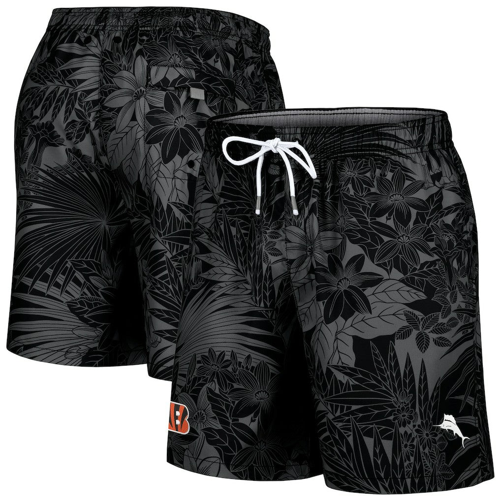 Cincinnati Bengals Santiago Palms Board Shorts Black | Tommy Bahama