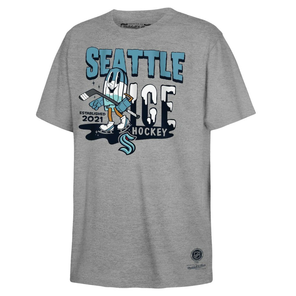 Seattle Kraken Mitchell & Ness Youth Ice Hockey T-Shirt - Gray - NHL