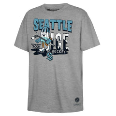 Seattle Kraken Mitchell & Ness Youth Ice Hockey T-Shirt - Gray - NHL