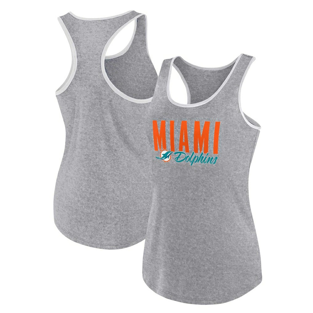 Miami Dolphins Women's Plus Size Fuel Tank Top Heather Gray | Fanatics