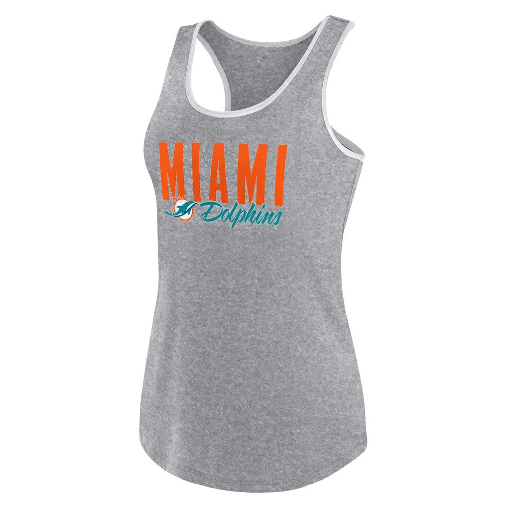 Miami Dolphins Women's Plus Size Fuel Tank Top Heather Gray | Fanatics