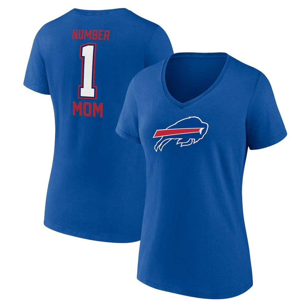 Buffalo Bills Women's Plus Size Mother's Day #1 Mom V-Neck T-Shirt Royal | Fanatics