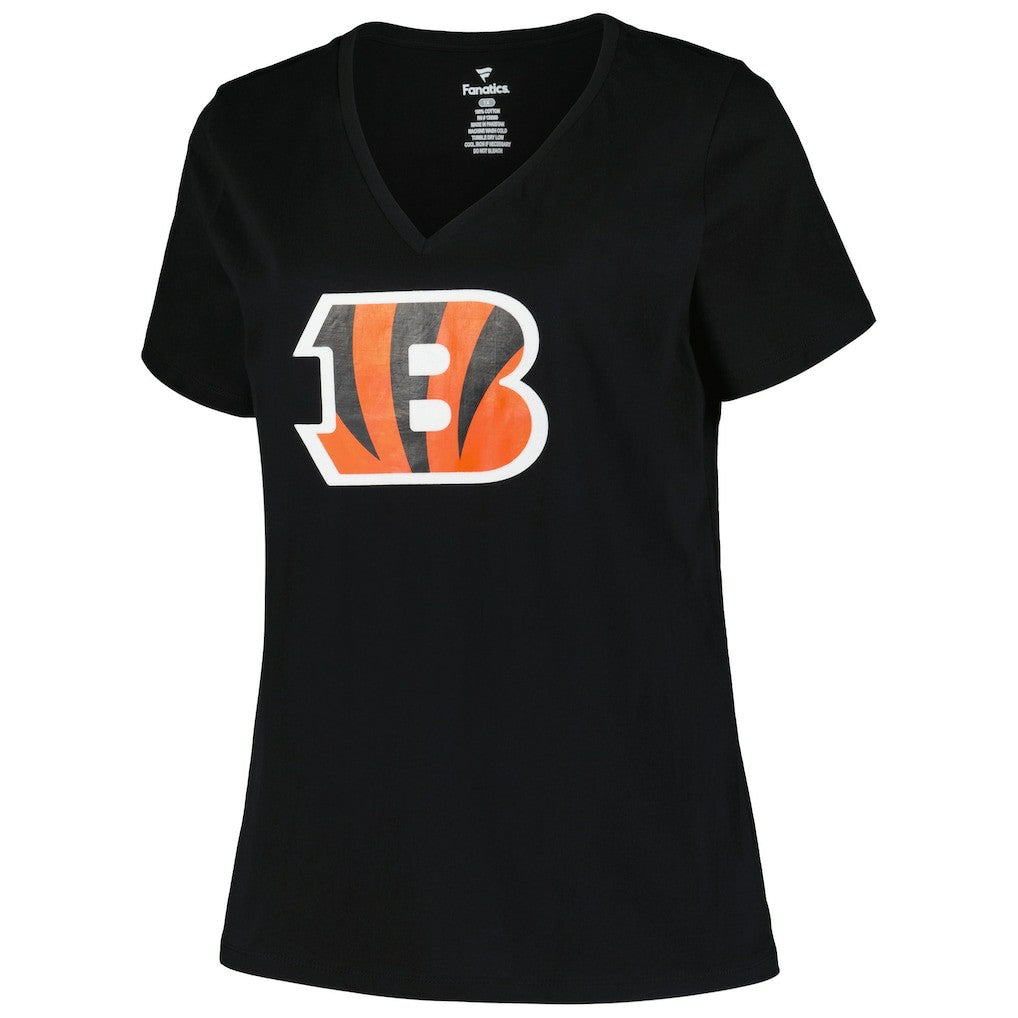 Cincinnati Bengals Women's Plus Size Mother's Day #1 Mom V-Neck T-Shirt Black | Fanatics