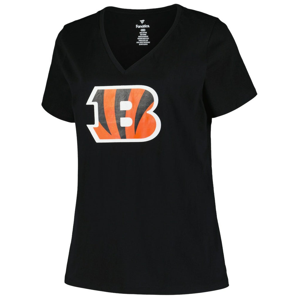 Cincinnati Bengals Women's Plus Size Mother's Day #1 Mom V-Neck T-Shirt Black | Fanatics