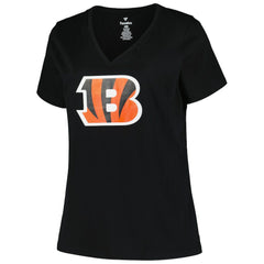 Cincinnati Bengals Women's Plus Size Mother's Day #1 Mom V-Neck T-Shirt Black | Fanatics
