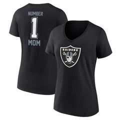 Las Vegas Raiders Women's Plus Size Mother's Day #1 Mom V-Neck T-Shirt Black | Fanatics
