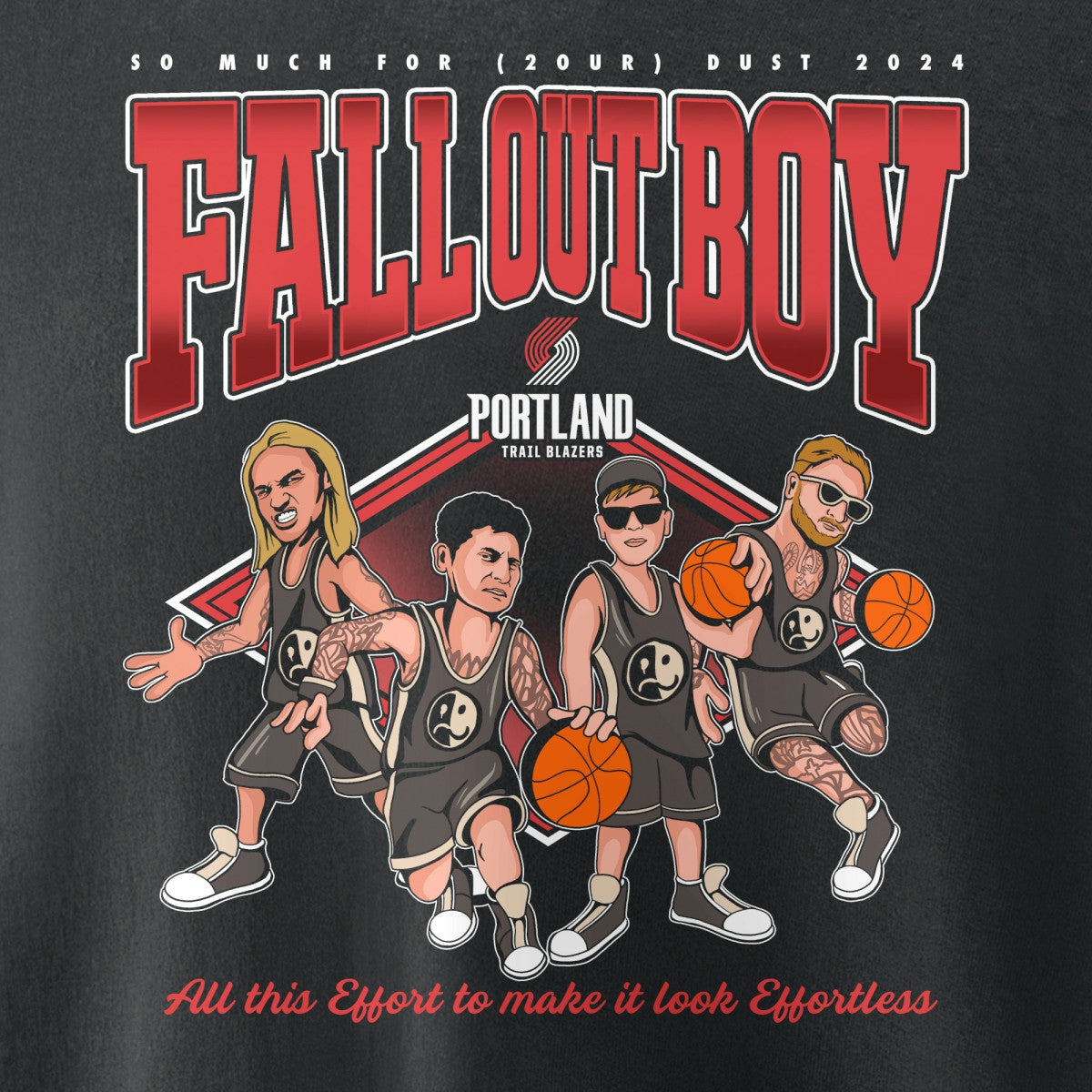 Fall Out Boy x Portland Trail Blazers Unisex So Much For (2our) Dust Pullover Sweatshirt Black - NBA