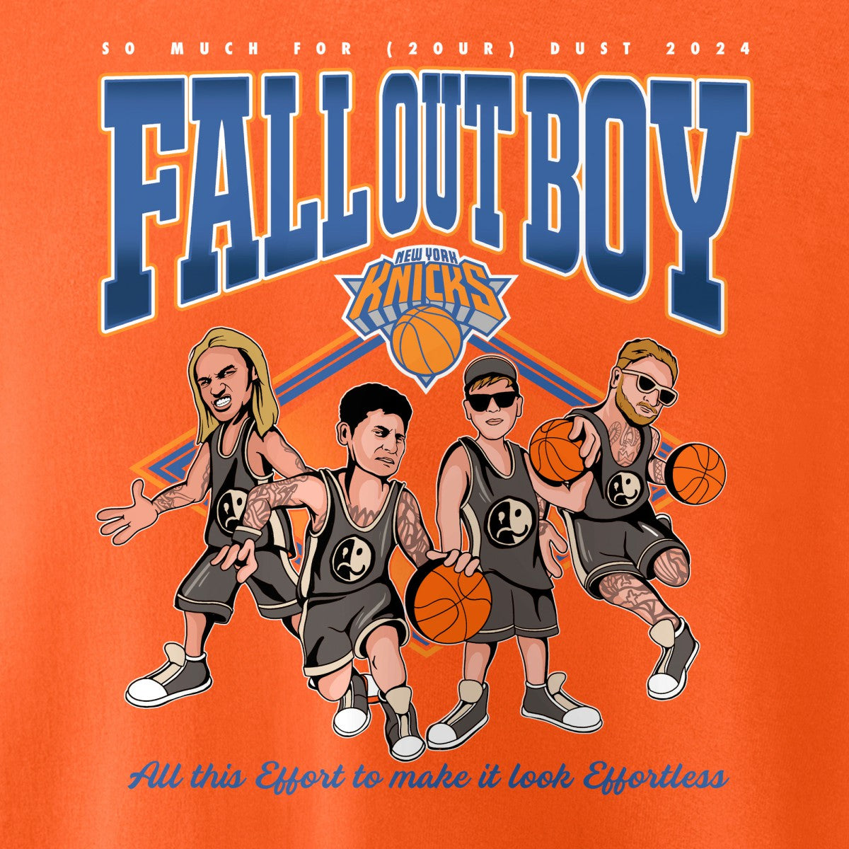 Fall Out Boy x New York Knicks Unisex So Much For (2our) Dust Pullover Sweatshirt Orange - NBA