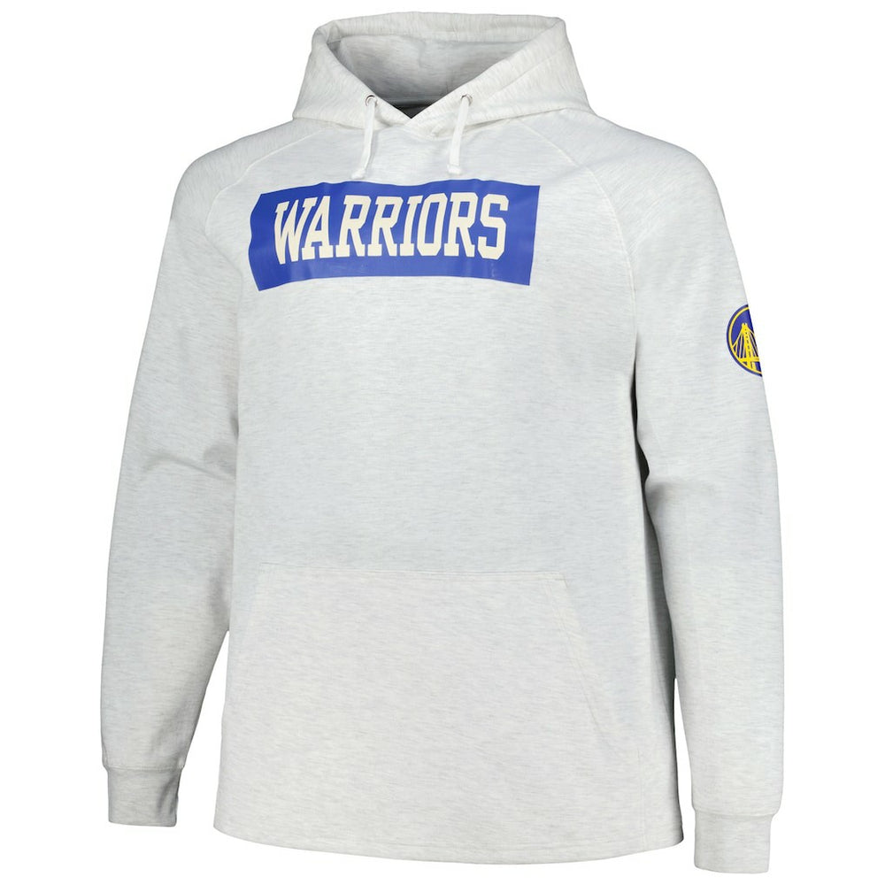 Golden State Warriors Big & Tall Raglan Tri-Blend Pullover Hoodie Ash - NBA