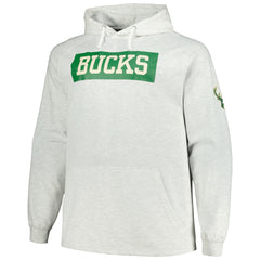 Milwaukee Bucks Big & Tall Raglan Tri-Blend Pullover Hoodie Ash - NBA
