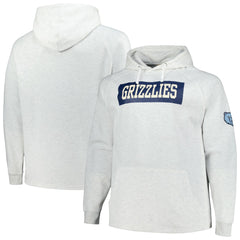 Memphis Grizzlies Big & Tall Raglan Tri-Blend Pullover Hoodie Ash - NBA