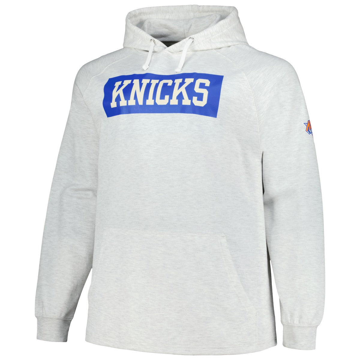 New York Knicks Big & Tall Raglan Tri-Blend Pullover Hoodie Ash - NBA