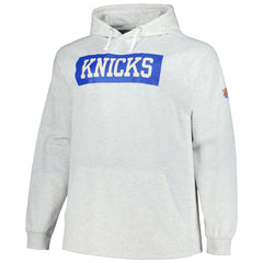 New York Knicks Big & Tall Raglan Tri-Blend Pullover Hoodie Ash - NBA