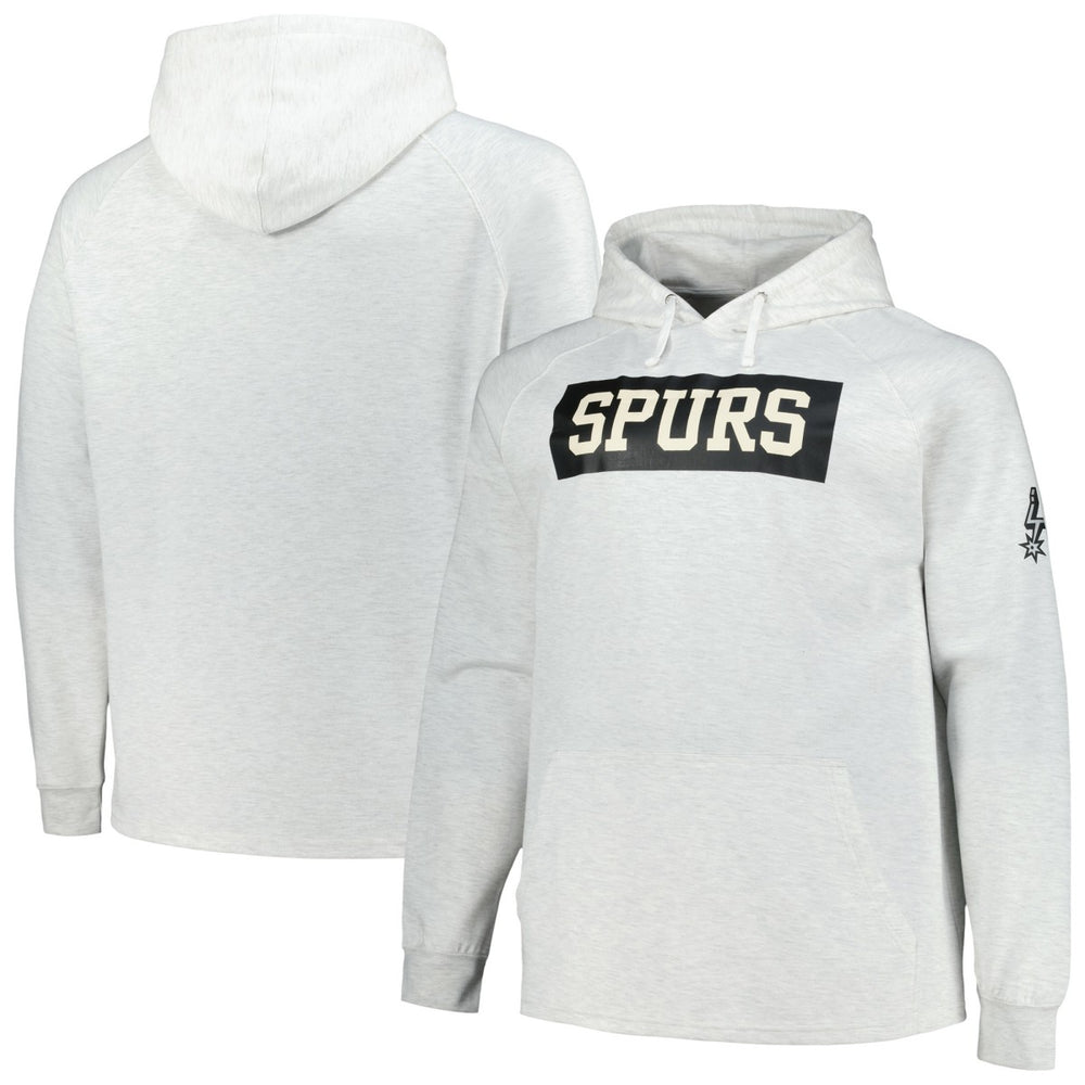 San Antonio Spurs Big & Tall Raglan Tri-Blend Pullover Hoodie Ash - NBA