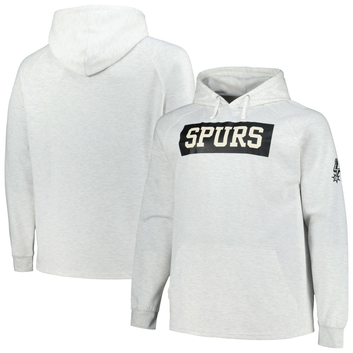 San Antonio Spurs Big & Tall Raglan Tri-Blend Pullover Hoodie Ash - NBA