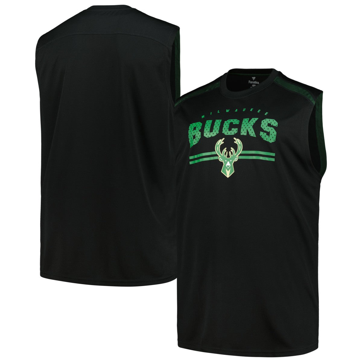 Milwaukee Bucks Big & Tall Birdseye Muscle Tank Top Black - NBA