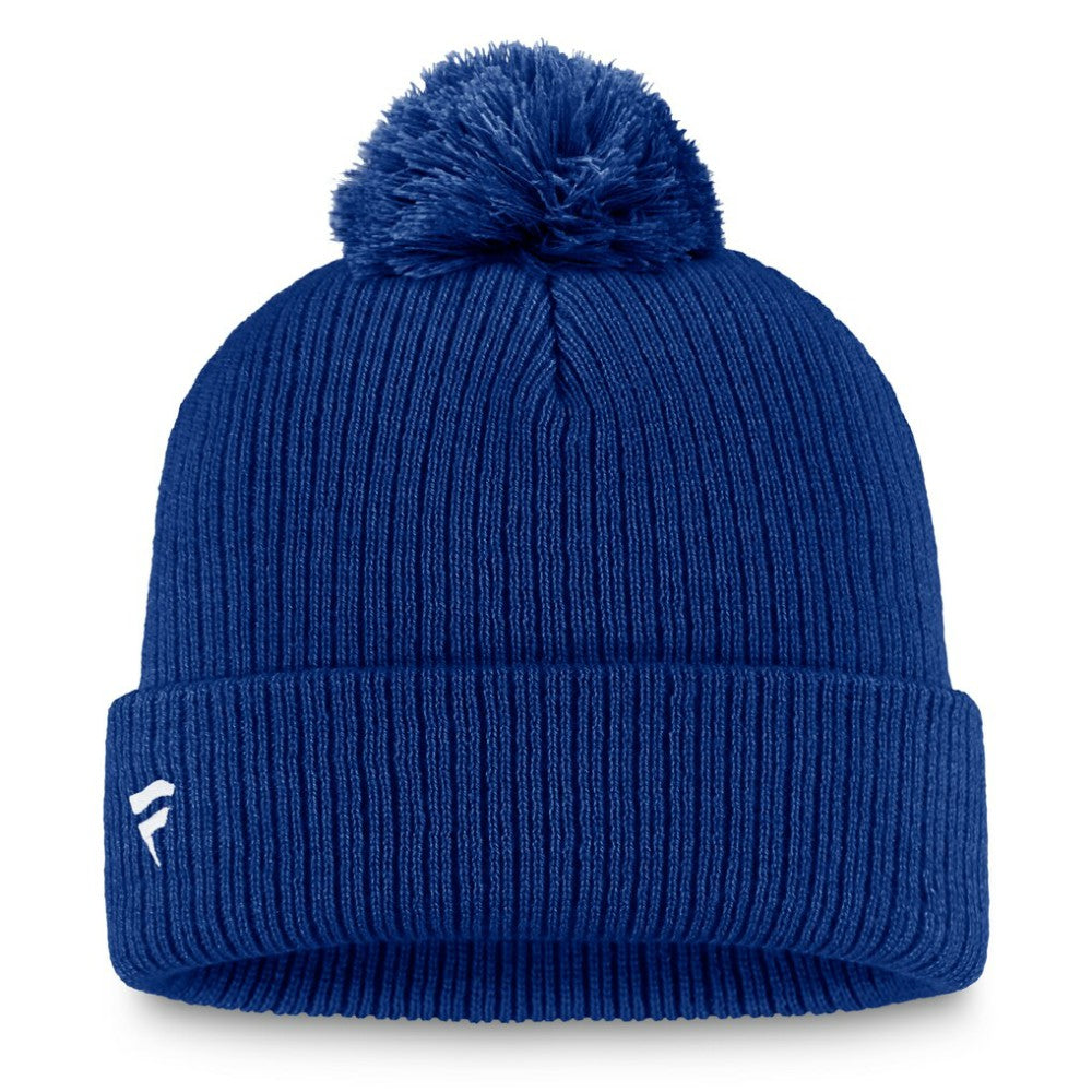 Edmonton Oilers Fanatics Primary Logo Cuffed Knit Hat with Pom - Royal - NHL