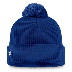 Edmonton Oilers Fanatics Primary Logo Cuffed Knit Hat with Pom - Royal - NHL