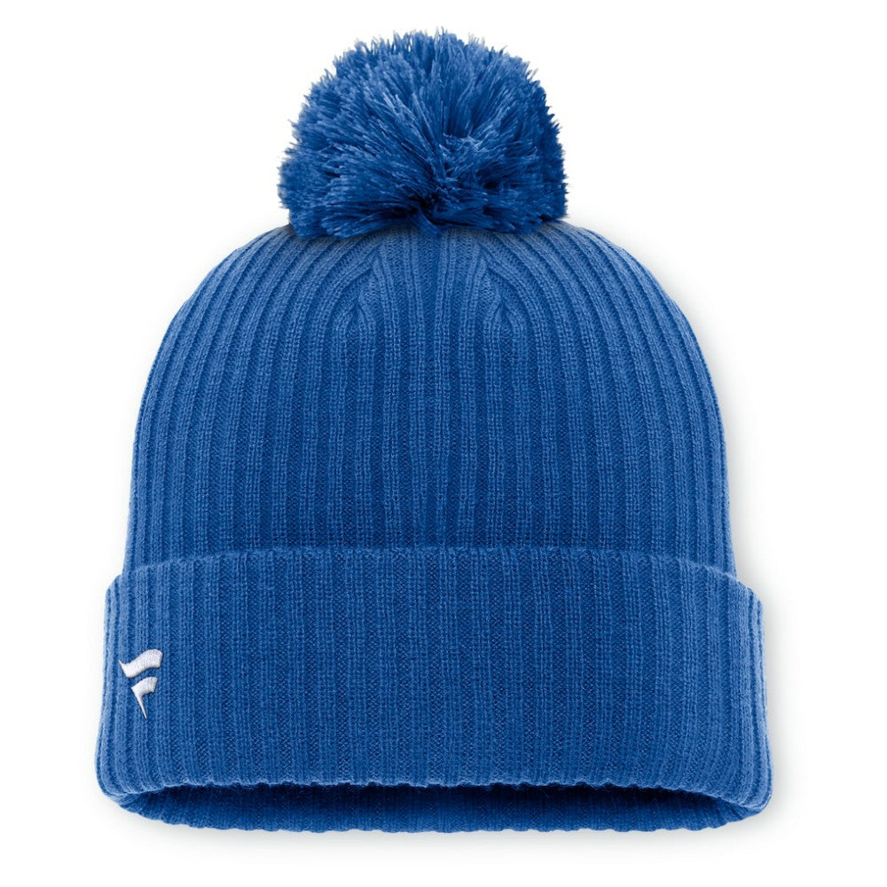 New York Rangers Fanatics Primary Logo Cuffed Knit Hat with Pom - Blue - NHL