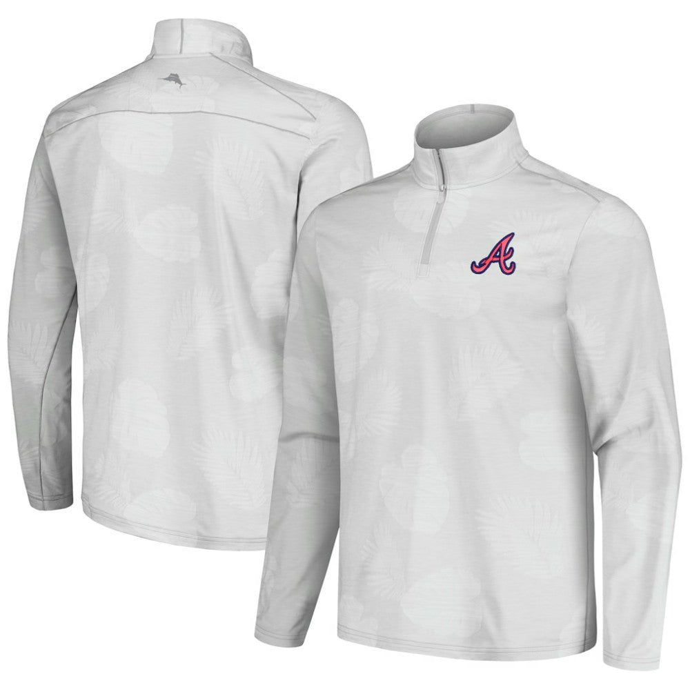 Atlanta Braves Tommy Bahama Delray Frond IslandZone Half-Zip Jacket - MLB