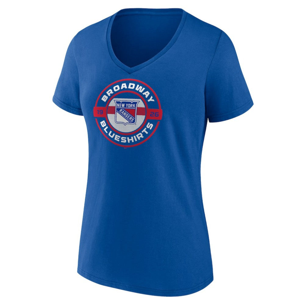 New York Rangers Fanatics Women's Local A V-Neck T-Shirt - Blue - NHL