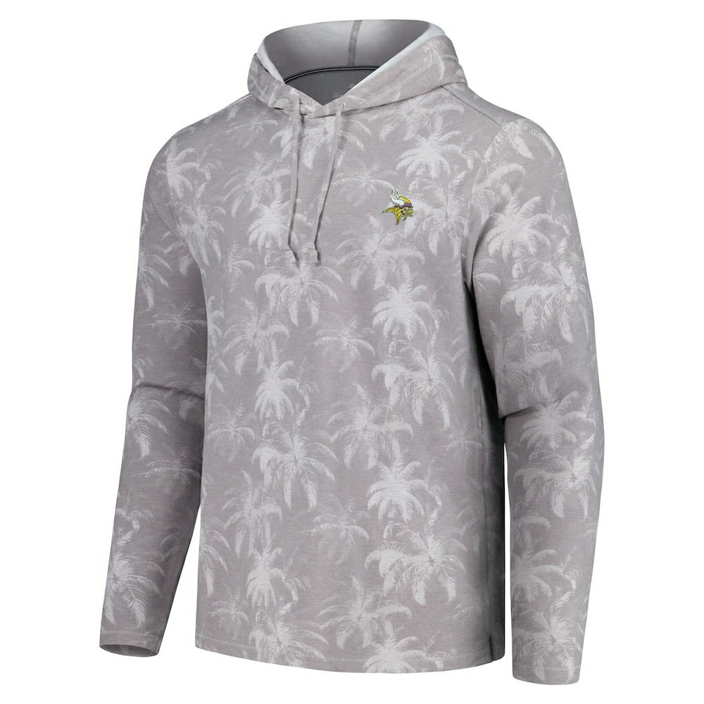 Minnesota Vikings Palm Frenzy Hoodie Long Sleeve T-Shirt Gray | Tommy Bahama