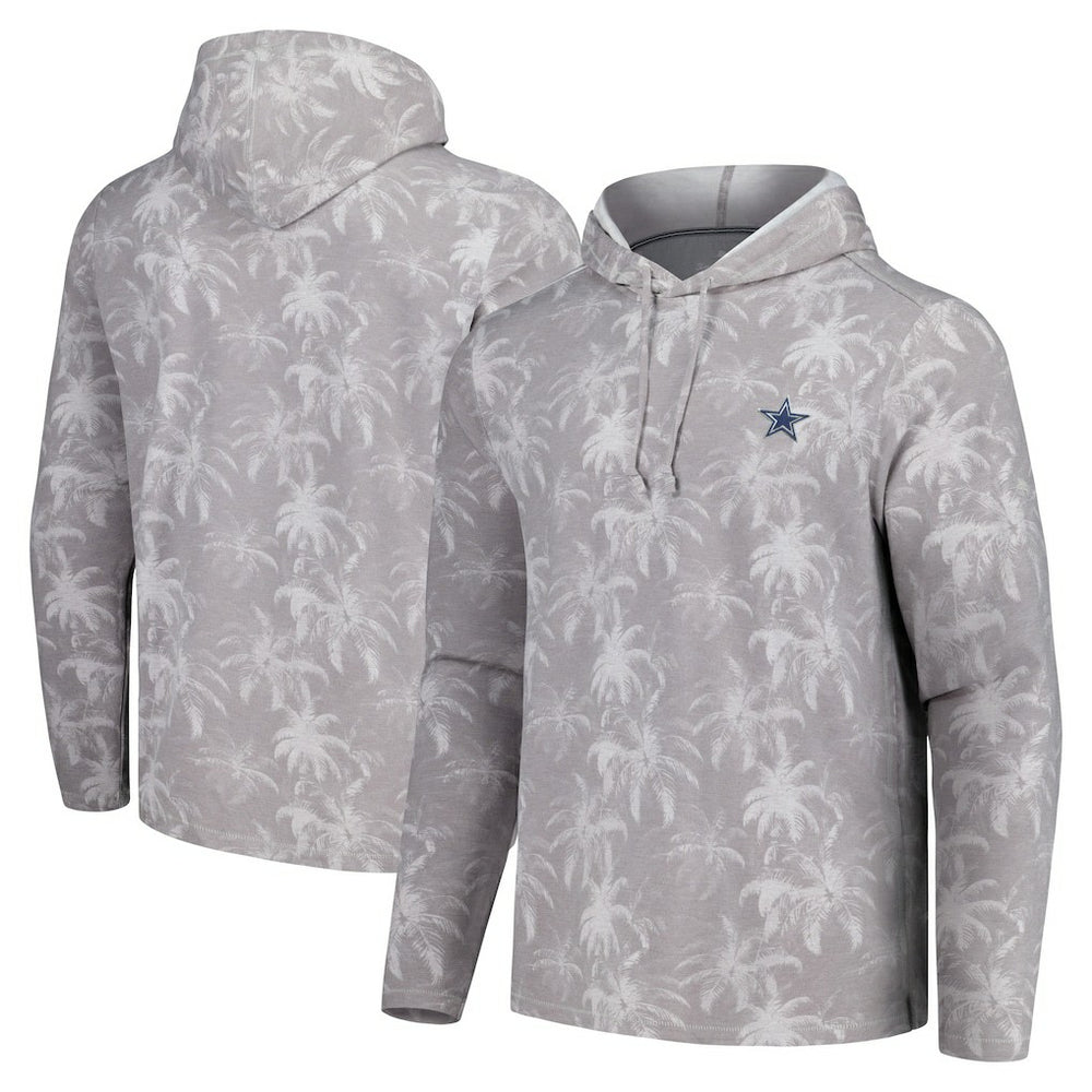 Dallas Cowboys Palm Frenzy Hoodie Long Sleeve T-Shirt Gray | Tommy Bahama