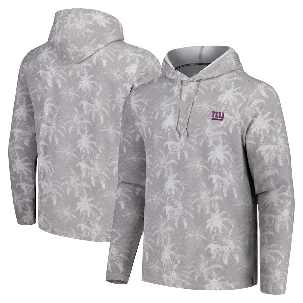 New York Giants Palm Frenzy Hoodie Long Sleeve T-Shirt Gray | Tommy Bahama